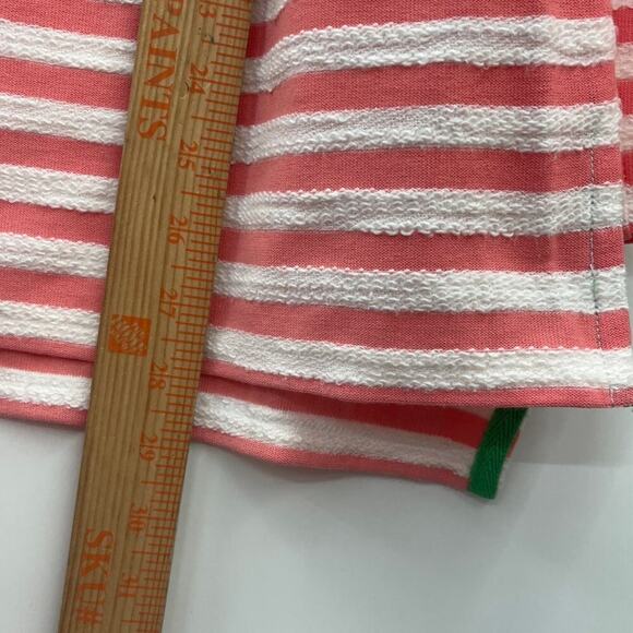 Crown & Ivy Beach Womens Coral Striped Lace Up V-Neck Top Size Large Lightweight - Picture 5 of 7